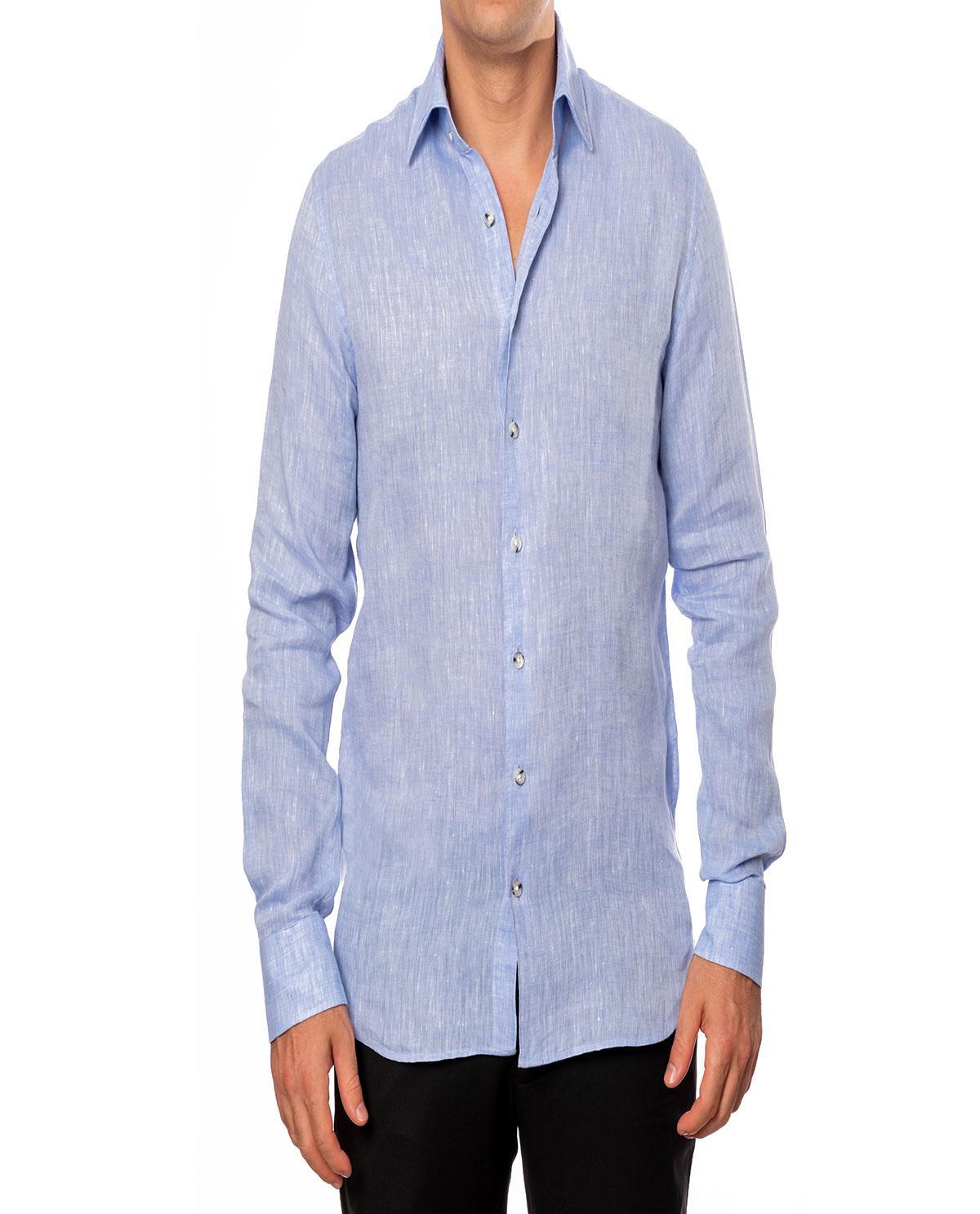 Chemise bleu en lin