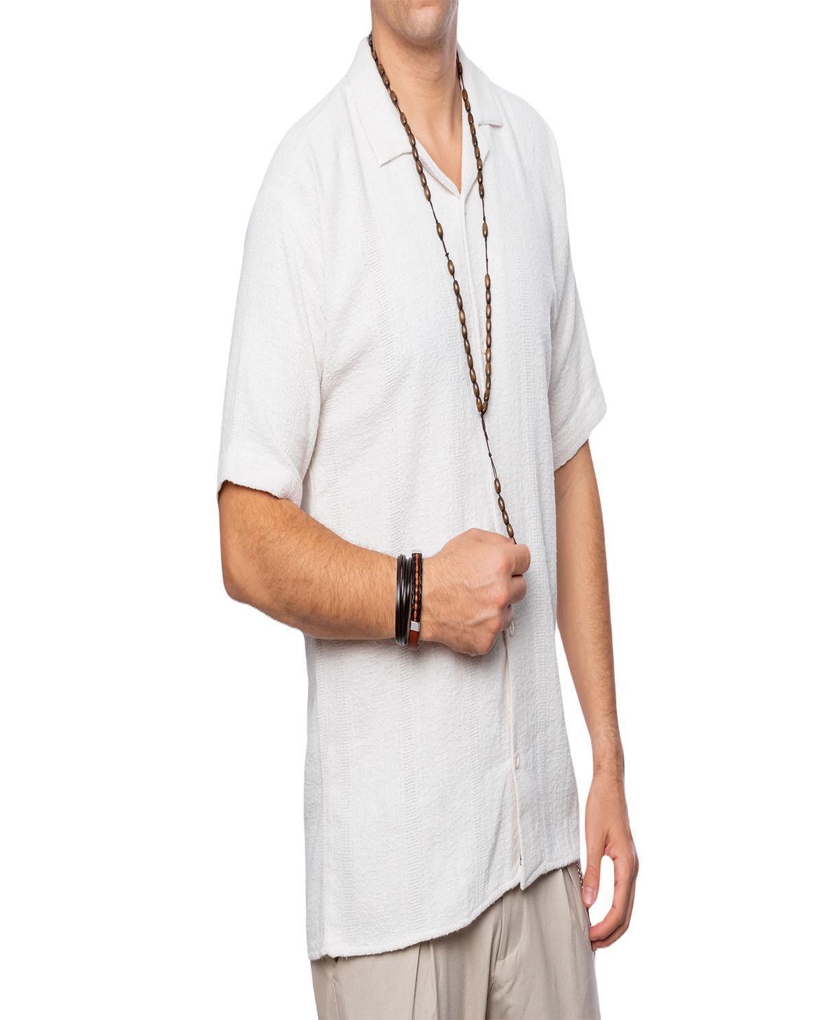 Chemise blanc cassé en lin